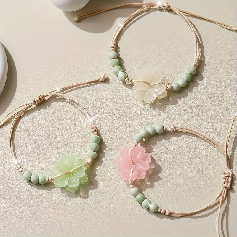 Ceramic Flower Vintage Chinese Ethnic Bracelet